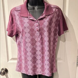 Oakley Women's Pink purple Patterned golf Button Shirt